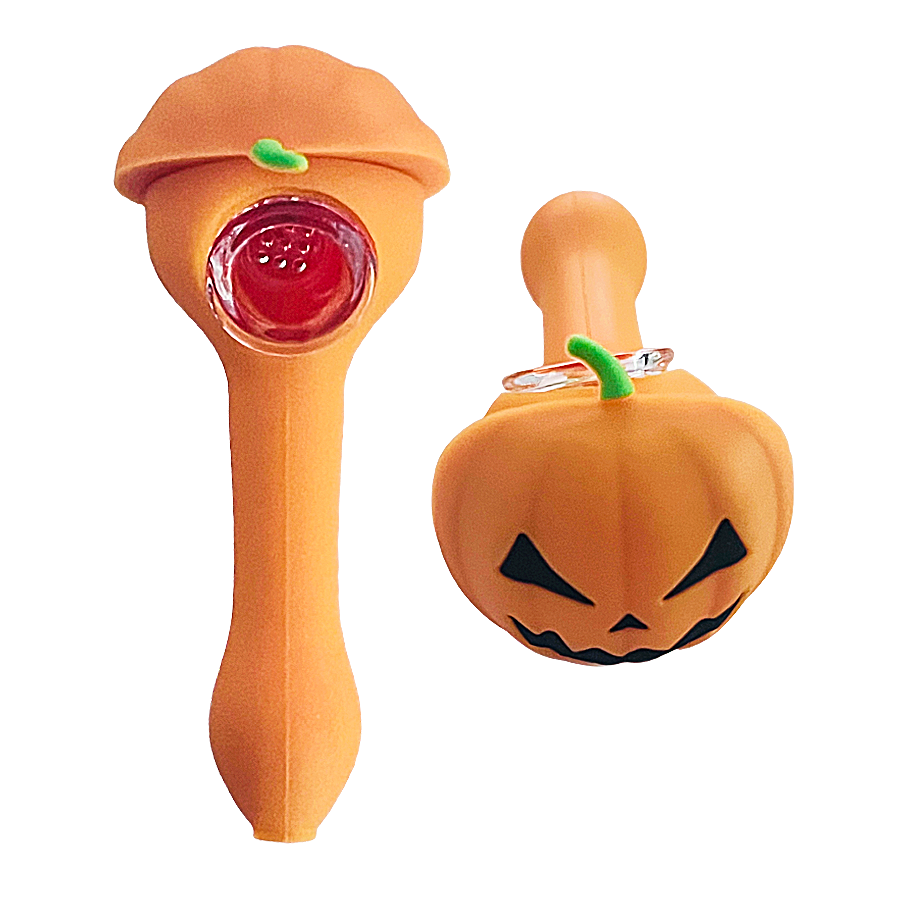 Halloween Pumpkin Silicone Handpipe (H237) | 4 inches product image